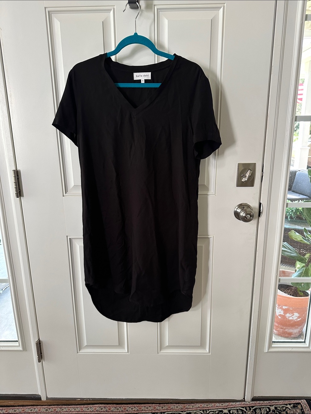 Black V-Neck Short Sleeve Women's dress